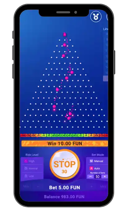 Wait for the ball to land in a slot and view your result